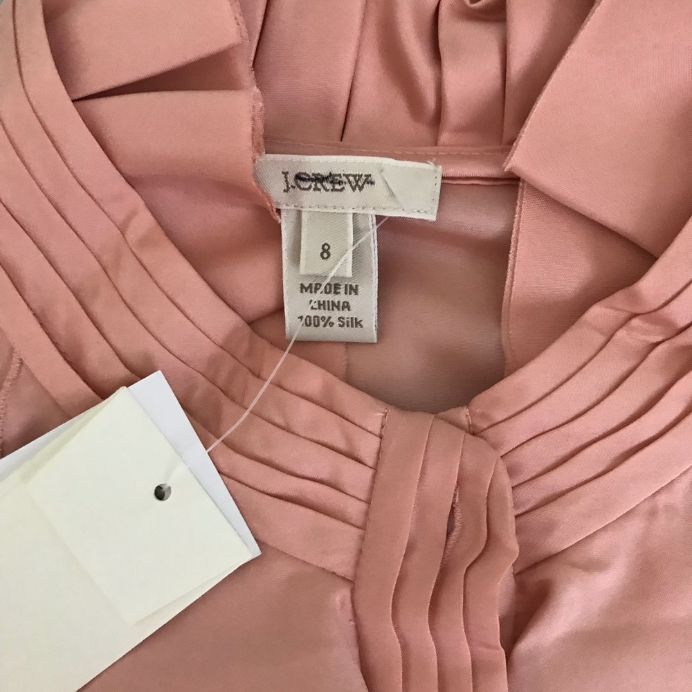NWT J Crew Silk Blouse with ruffle collar! Sz 8!
